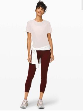 Lululemon To The Beat Tight 24" Everlux Garnet Leggings Size 6